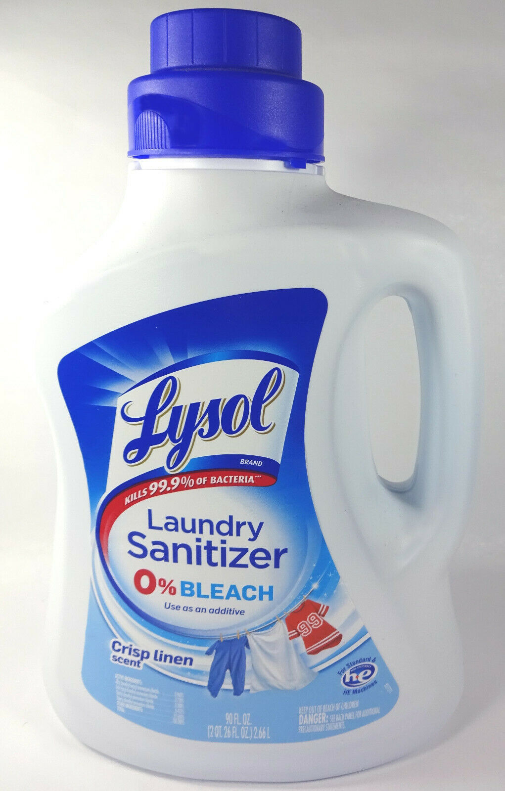 Lysol Laundry Sanitizer Additive, Crisp Linen Scent, 0 Bleach, 90 fl