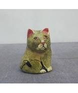 Vintage Paper Mache Handcrafted Cat Figurine from Kashmir India  - $41.00