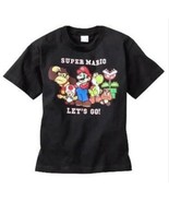 BOYS 14/16 OR 18 - Nintendo Super Mario- Let&#39;s Go Black T-SHIRT - $16.00