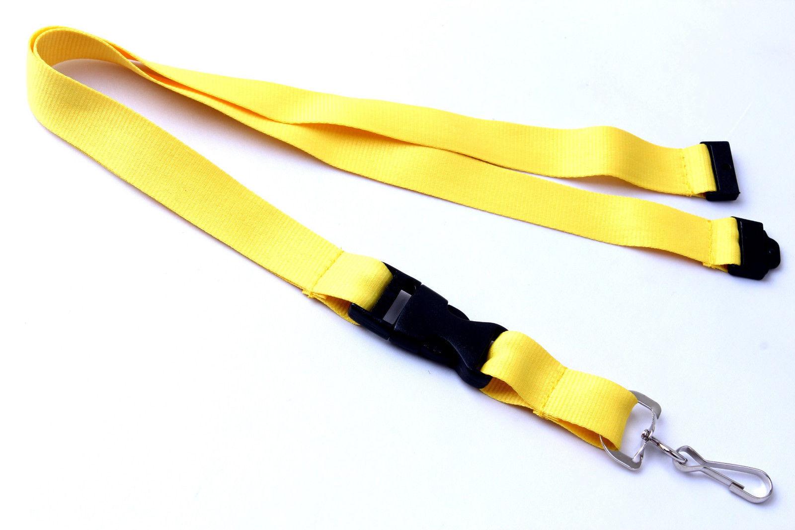 Yellow Polyester Strap Solid Color Breakaway Lanyard Id Badge Mobile 