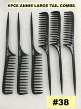 6PCS ANNIE LARGE TAIL COMB #38 WIDE TOOTH COMB WITH LARGE RAT TAIL PLAST... - $4.94