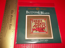 Craft Gift Mill Hill Kit Button Bead Fresh Picked Apples Counted Cross Stitch - $14.24