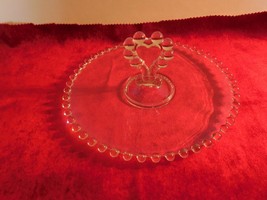 Elegant Imperial Glass Co Candlewick 8 1/2"  Tidbit Tray w/Heart Center Handle - $11.87