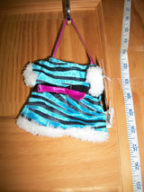 DanDee Gift Bag Plush Dan Dee Christmas Holiday Fabric Dress Tote Blue Ornament - $2.37