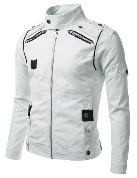 WOMEN LEATHER JACKET, WOMES WHITE BIKET JACKET WITH FAUX POCKETS ON ...