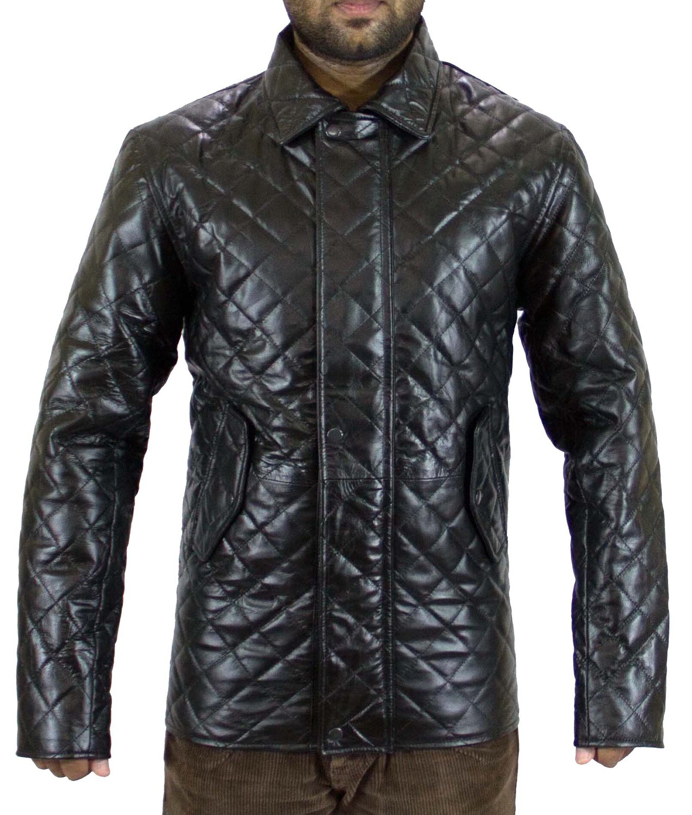 Handmade New Men Stylish Quilted Winter Leather Jacket, Biker Jacket ...