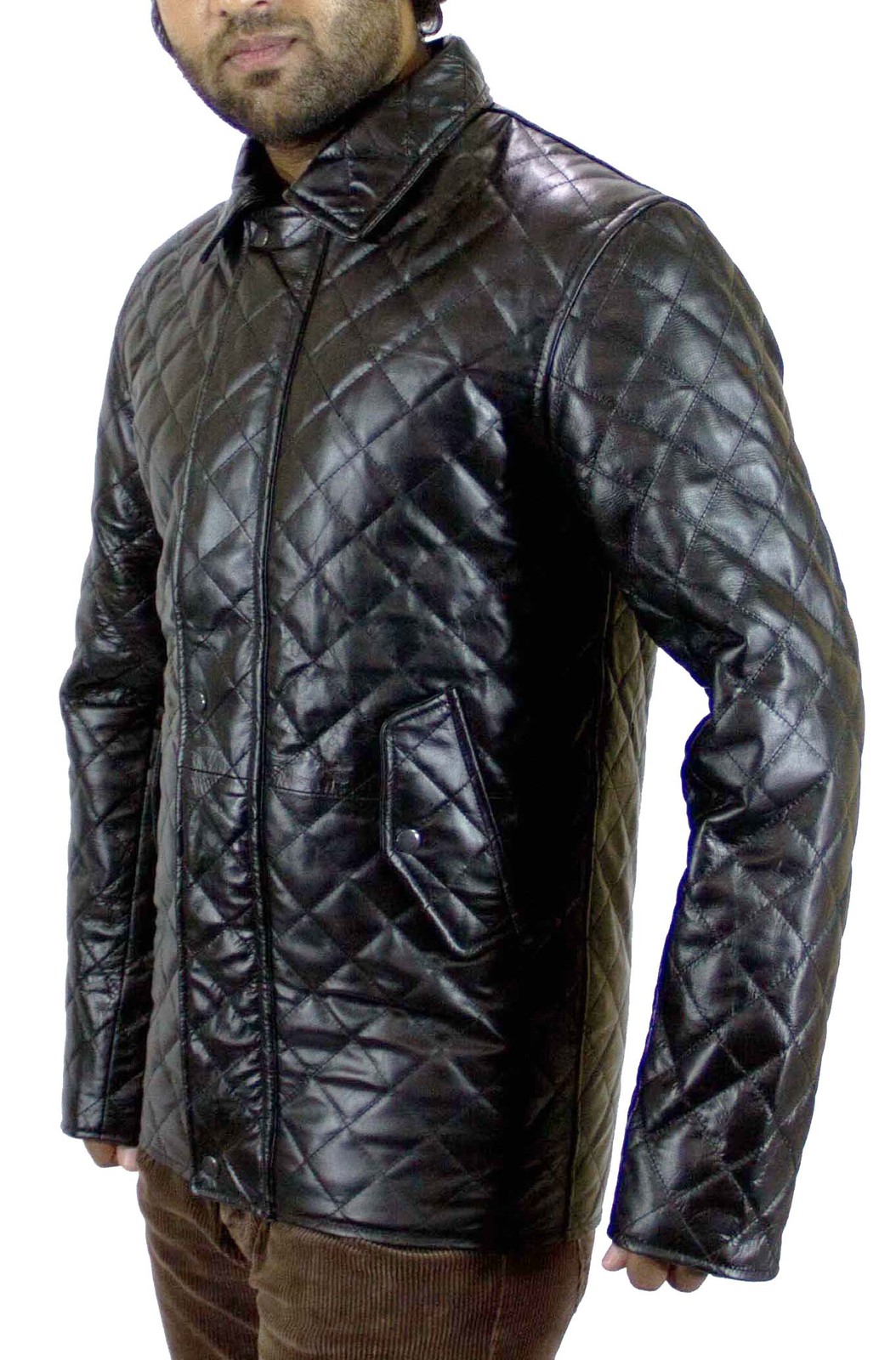 Handmade New Men Stylish Quilted Winter Leather Jacket, Biker Jacket ...