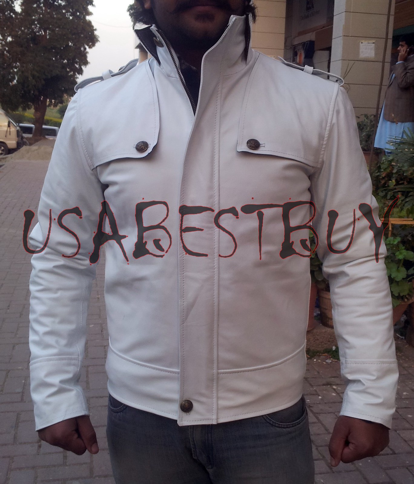 Handmade New Men Unique Fashion Superb Button Style Leather Jacket, Men jacket Outerwear