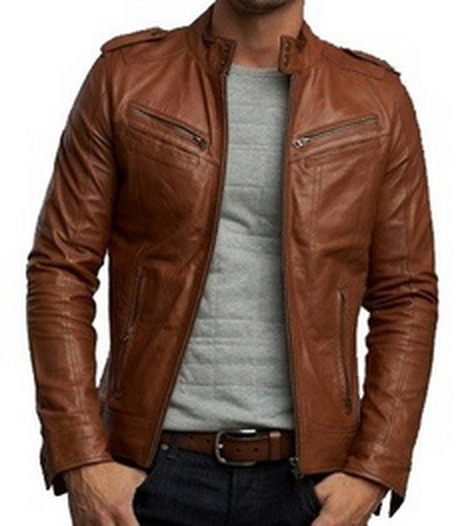 Handmade New Men Stylish Cool Design Brown Leather Jacket, Men Leather ...