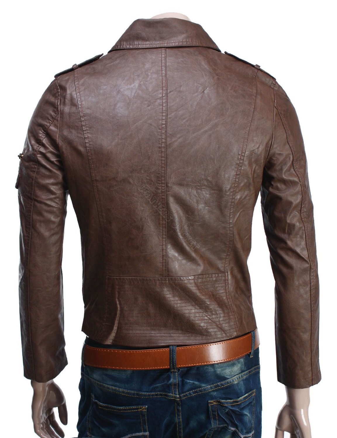 Handmade New Men Stylish Fine Stitching Brown Leather Jacket, Men