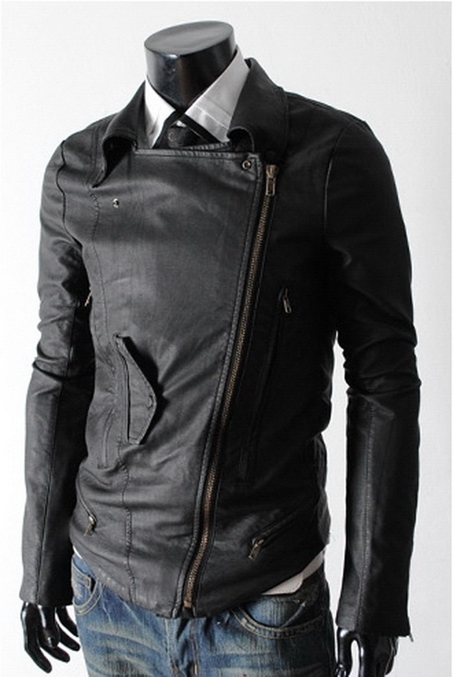 Black Leather Jacket Large Collar Images