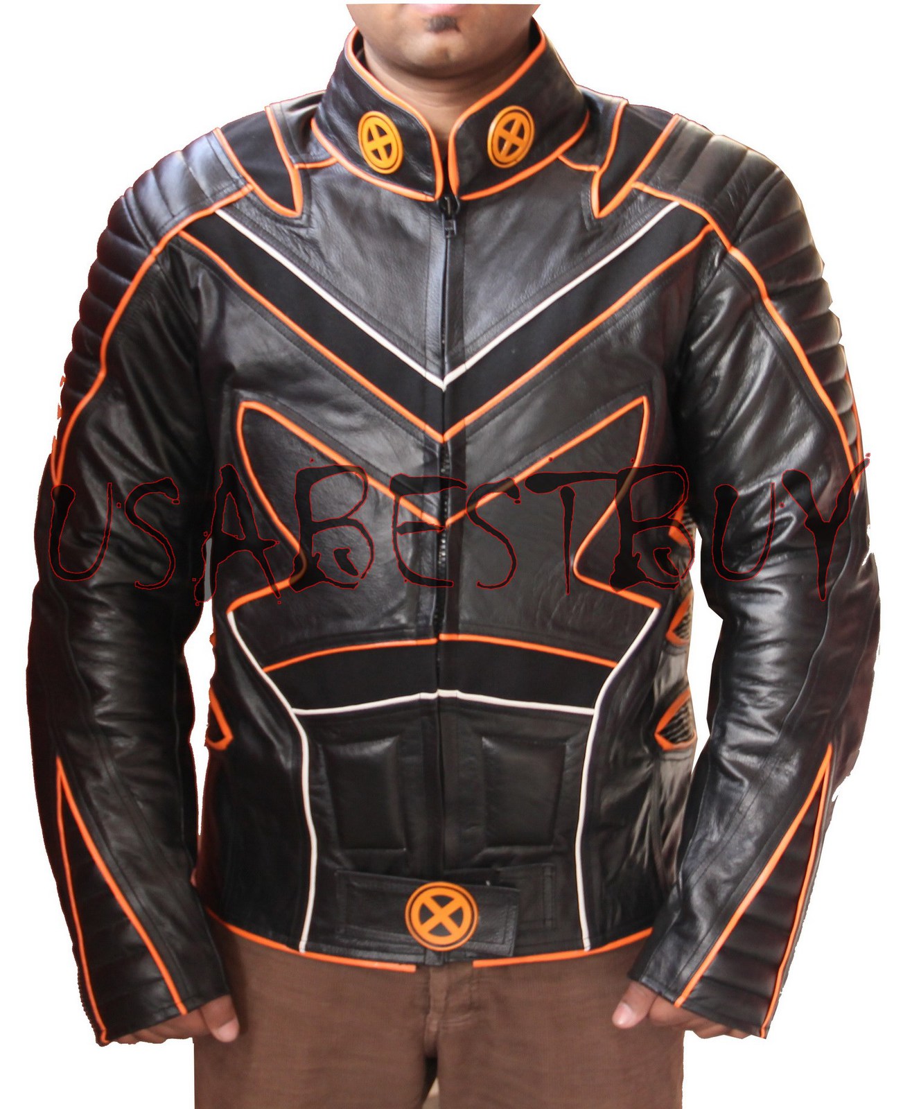 Handmade New Men Xmen Super Style Latest Black Leather Jacket, Men