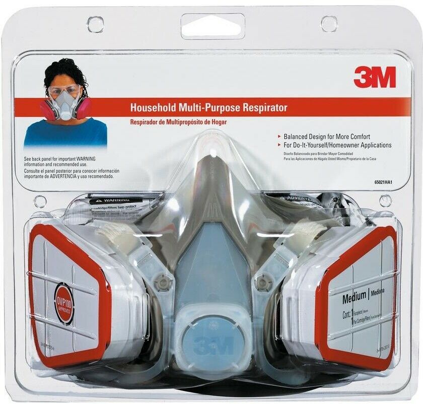 3M Respirator Household APF 10 MultiPurpose Woodworking Fiberglass