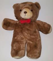 VTG Gerber TLC Plush Toy Brown Tan Teddy Bear 20" Stuffed Animal Lovey Red Bow - $19.75
