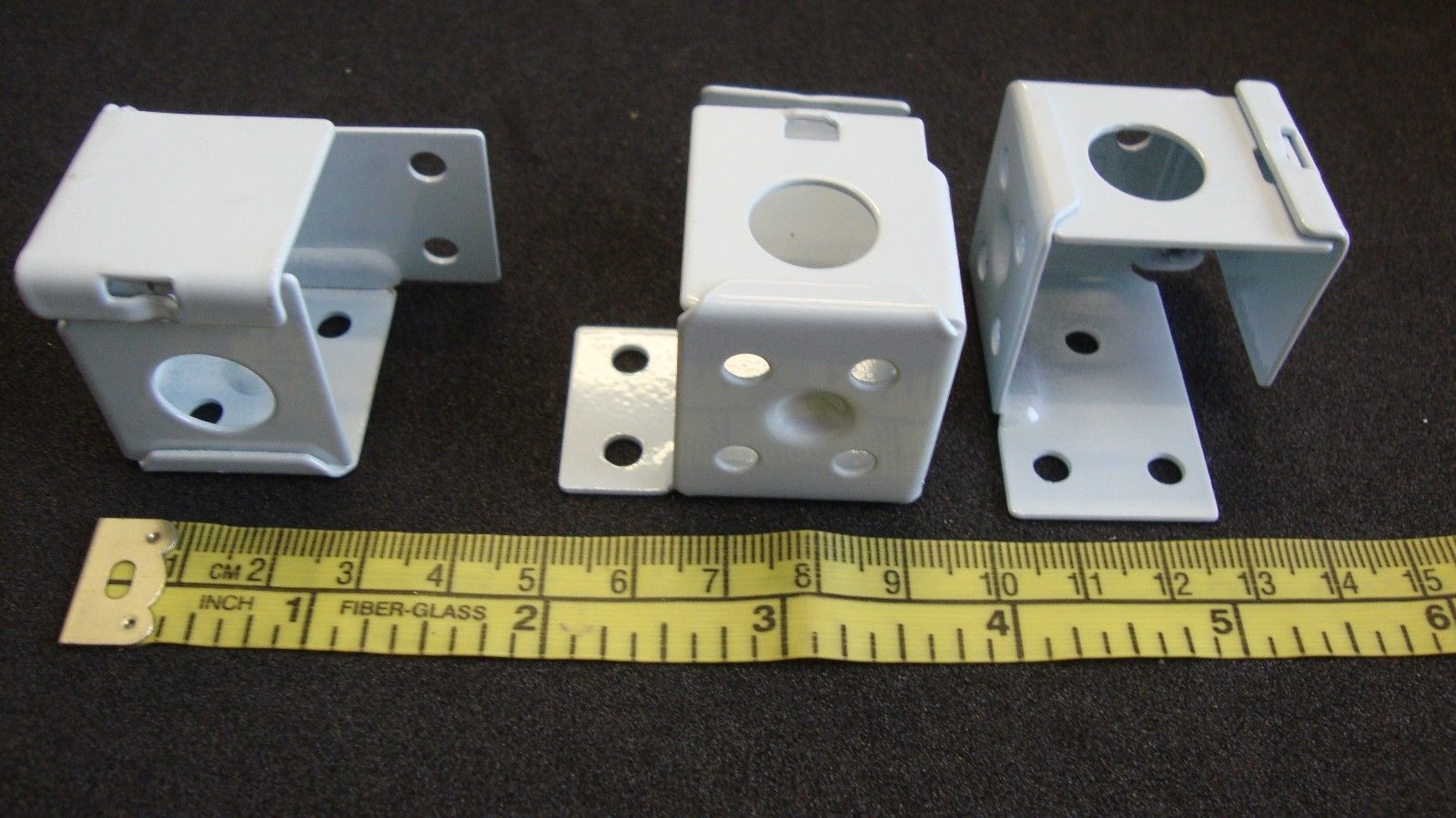 4 PAIR MINI BLIND Brackets, for 1" X 1" Head Rail, in White Metal