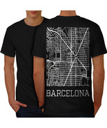 Spain City Barcelona Shirt Town Map Men T-shirt Back - $12.99
