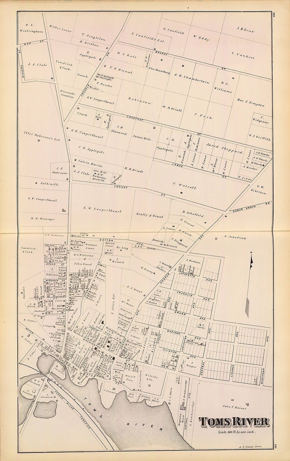 1878 antique map poster Howell Genealogy Toms River NEW JERSEY SHORE 074 - Reproductions