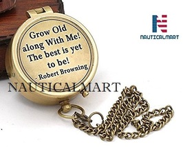 NauticalMart brass 2" pocket Poem compass