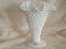 Tall Fenton Milkglass Hobnail Vase - $25.00
