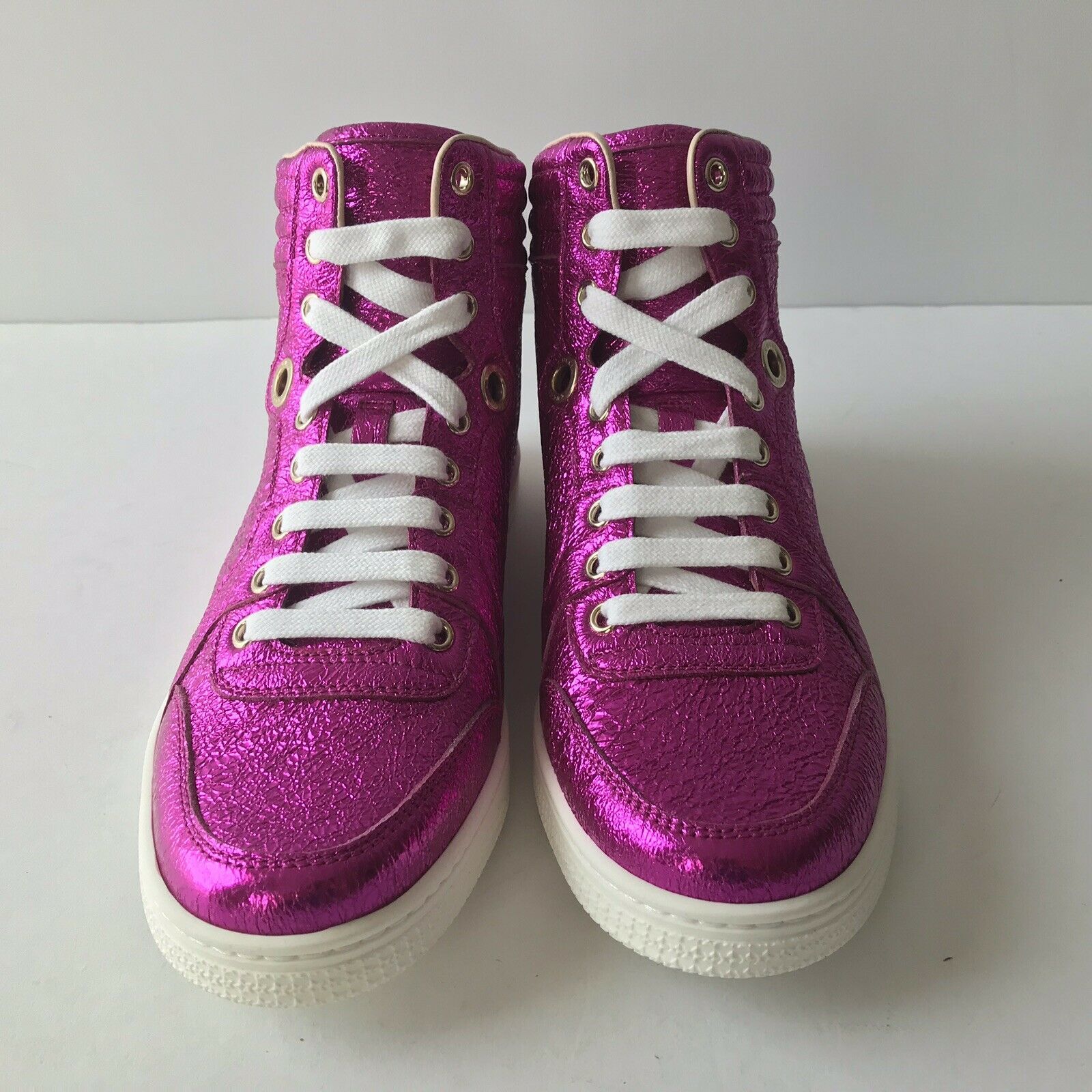 P-107200 New Gucci Purple Glitter Sneakers Size US 8 Marked 38 - Athletic