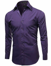 Omega Italy Men's Long Sleeve Purple Regular Fit Dress Shirt w/ Defect 2XL image 2