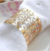 180pcs Laser Cut Napkin Ring Metallic Paper Napkin Rings for Wedding Dec... - $61.20