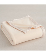 Almond Cream - Throw - Satin Fleece Blanket Binding Edges - $25.98