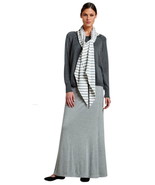 Eileen Fisher Silk &amp; Cotton Jersey Maxi Skirt Small 6 8 Stretch $238 Gra... - £131.73 GBP