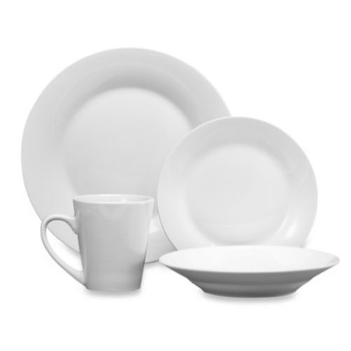 48 Piece Fine Porcelain China White Dinnerware Set Service for 12