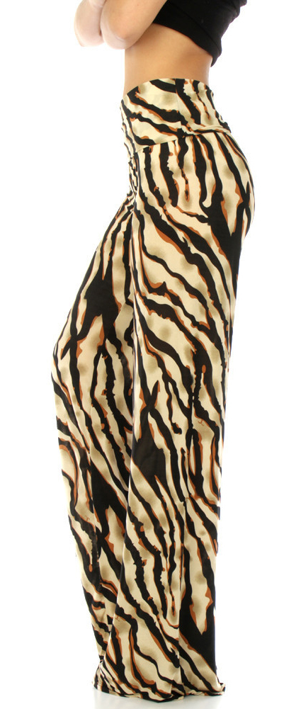 tiger print palazzo pants