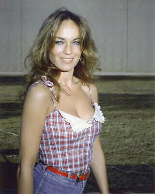 CATHERINE BACH CANDID SMILING wearing low cut shirt reveals cleavage