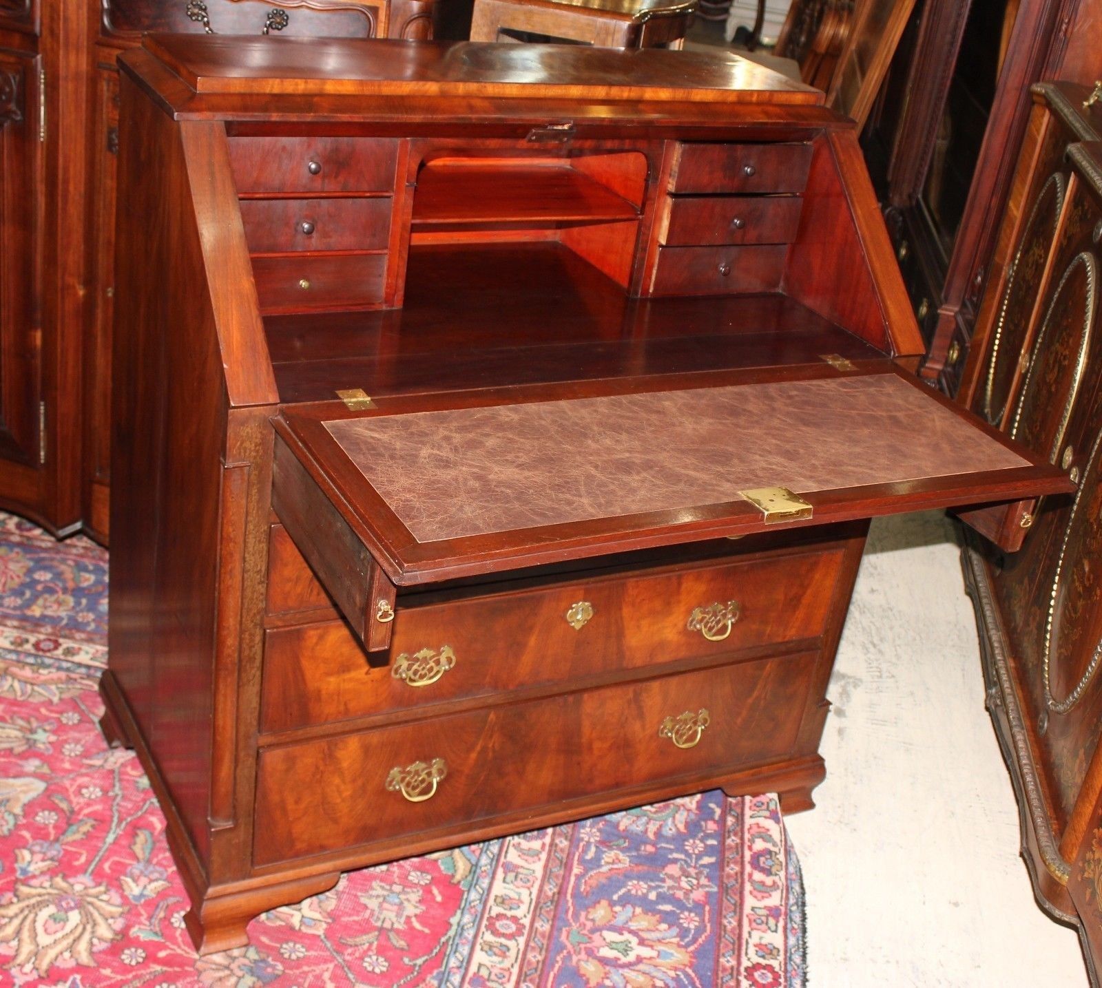 Beautiful America Federal Antique Mahogany Slant Drop Front Desk. Circa ...