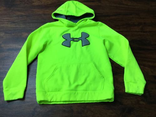 UNDER ARMOUR Youth Neon Yellow Athletic Performance Long Sleeve Hoodie ...
