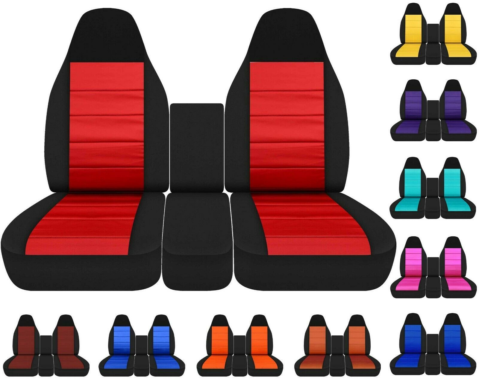 40-20-40 Front set car Seat covers Fits 1993 to 1998 Ford F150 truck  16 Colors