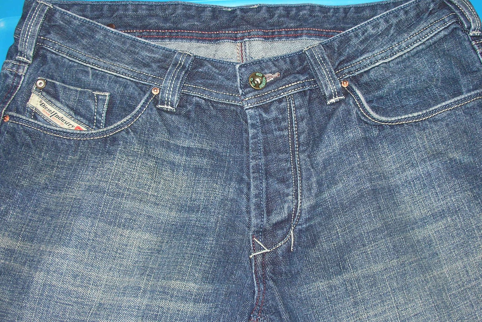 Diesel Industry Womens Button Fly Blue Jeans Size W 34 L 35 - Jeans