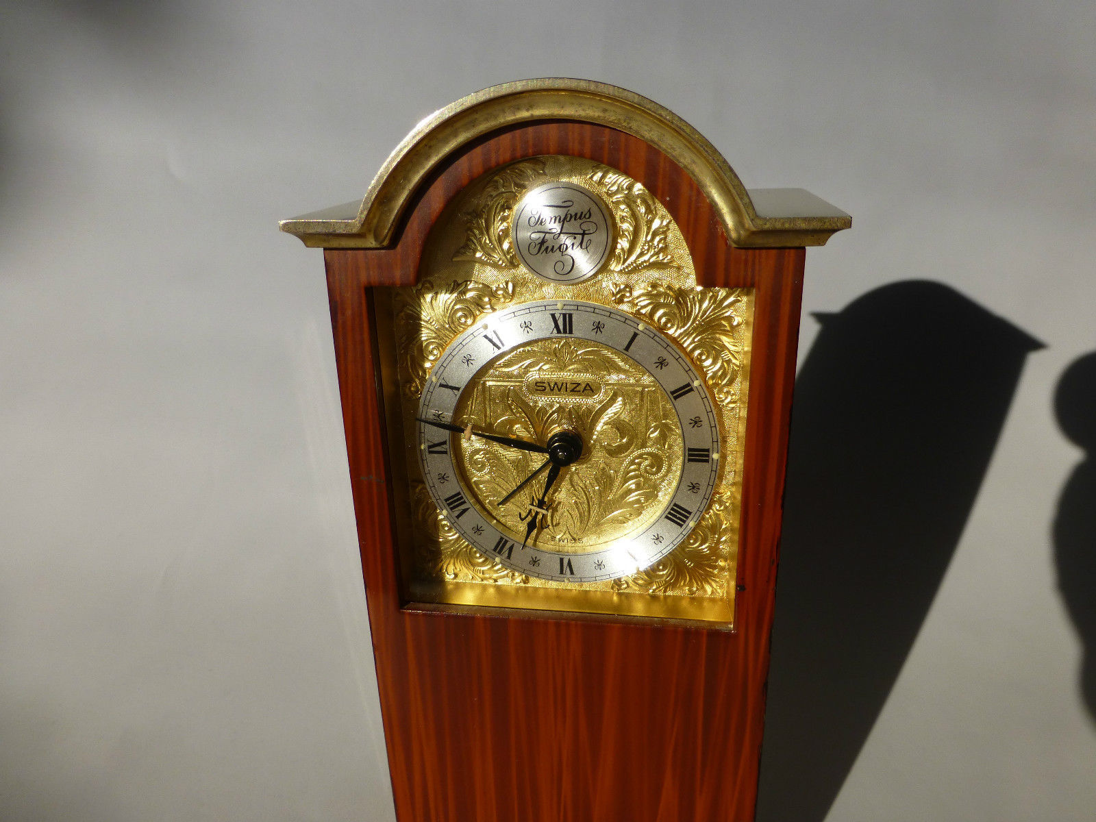VINTAGE Reuge MINI TEMPUS FUGIT GRANDFATHER CLOCK MUSICAL ALARM (WATCH