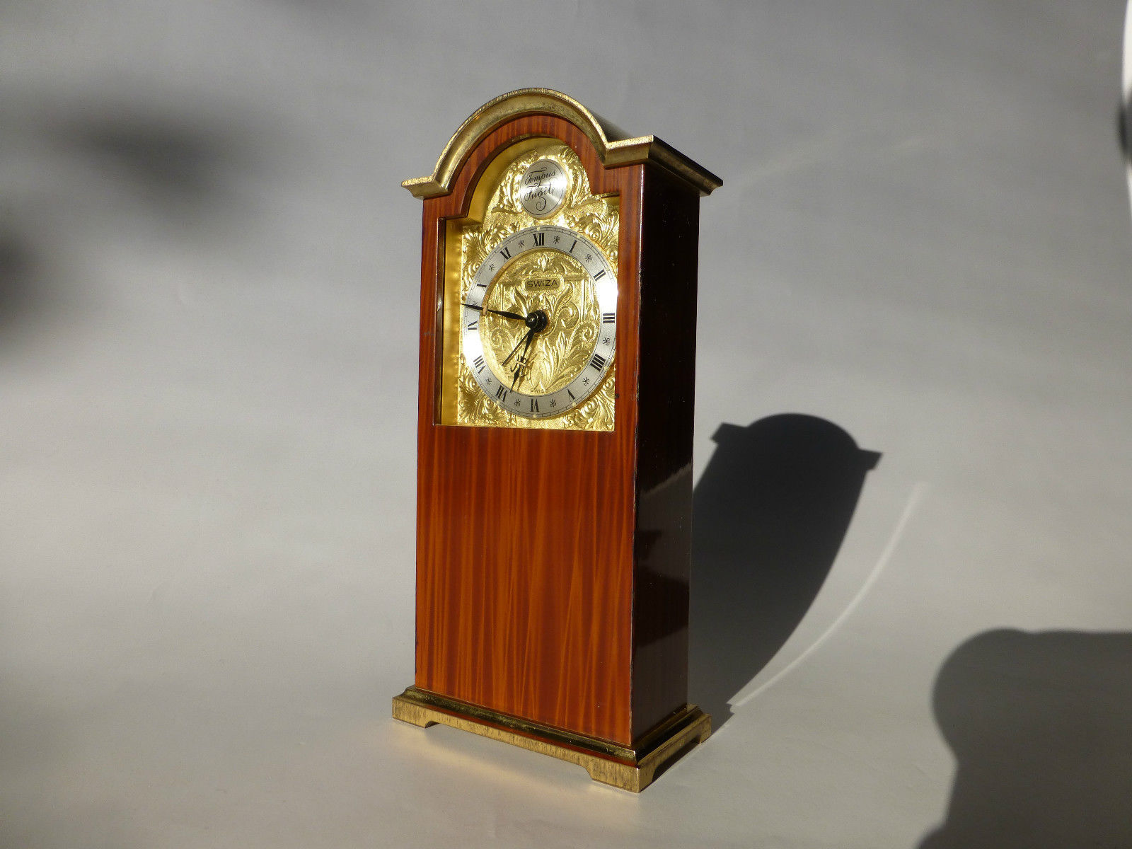 VINTAGE Reuge MINI TEMPUS FUGIT GRANDFATHER CLOCK MUSICAL ALARM (WATCH
