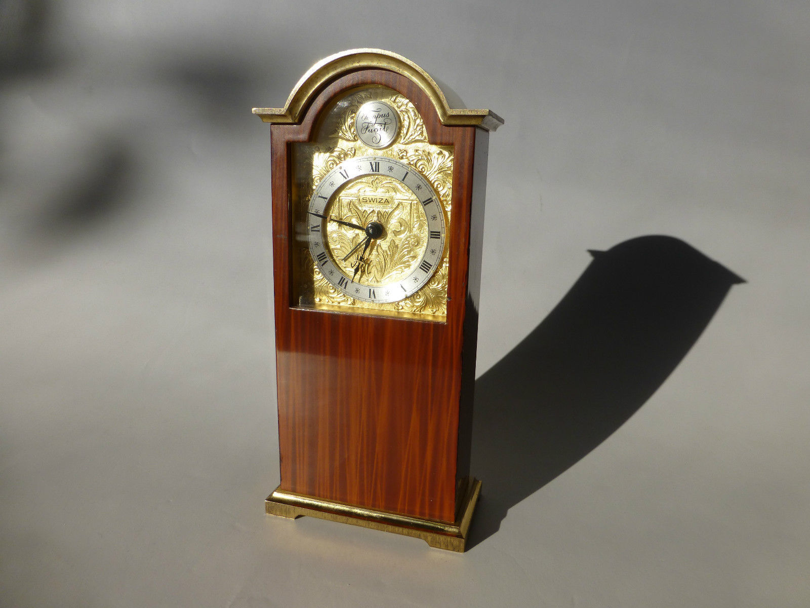 VINTAGE Reuge MINI TEMPUS FUGIT GRANDFATHER CLOCK MUSICAL ALARM (WATCH