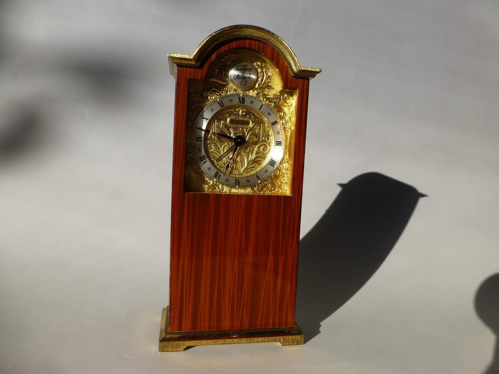 VINTAGE Reuge MINI TEMPUS FUGIT GRANDFATHER CLOCK MUSICAL ALARM (WATCH