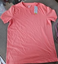 Cat &amp; Jack solid short sleeve T-Shirt  Size L 12/14 husky sunbeam pink n... - $4.95