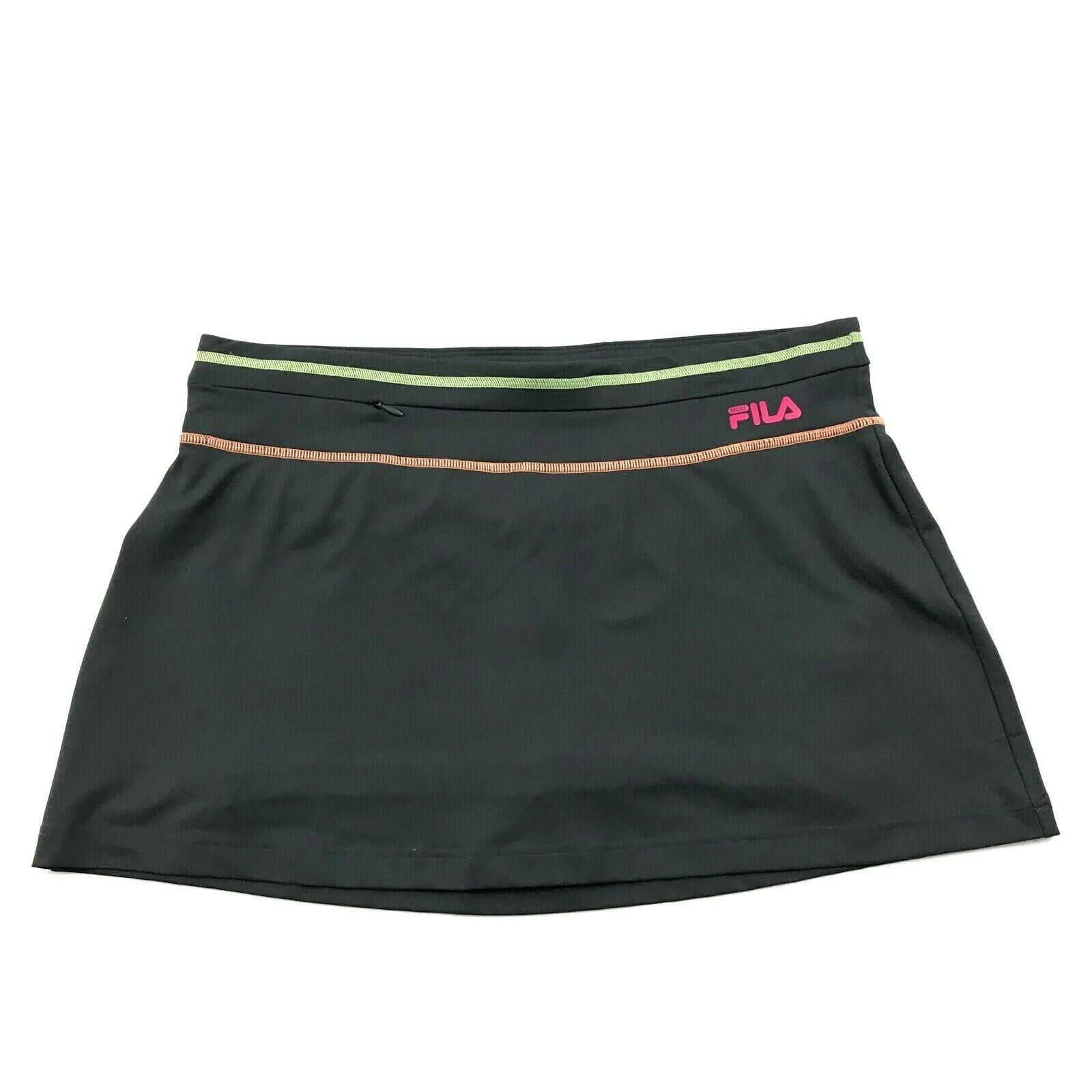 FILA Women's TENNIS Skorts Zip Pocket Gray Sportswear Shorts Lined