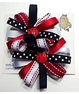Hair Bows - 2-1/4&quot; Ladybug Red, Black, White - $6.99