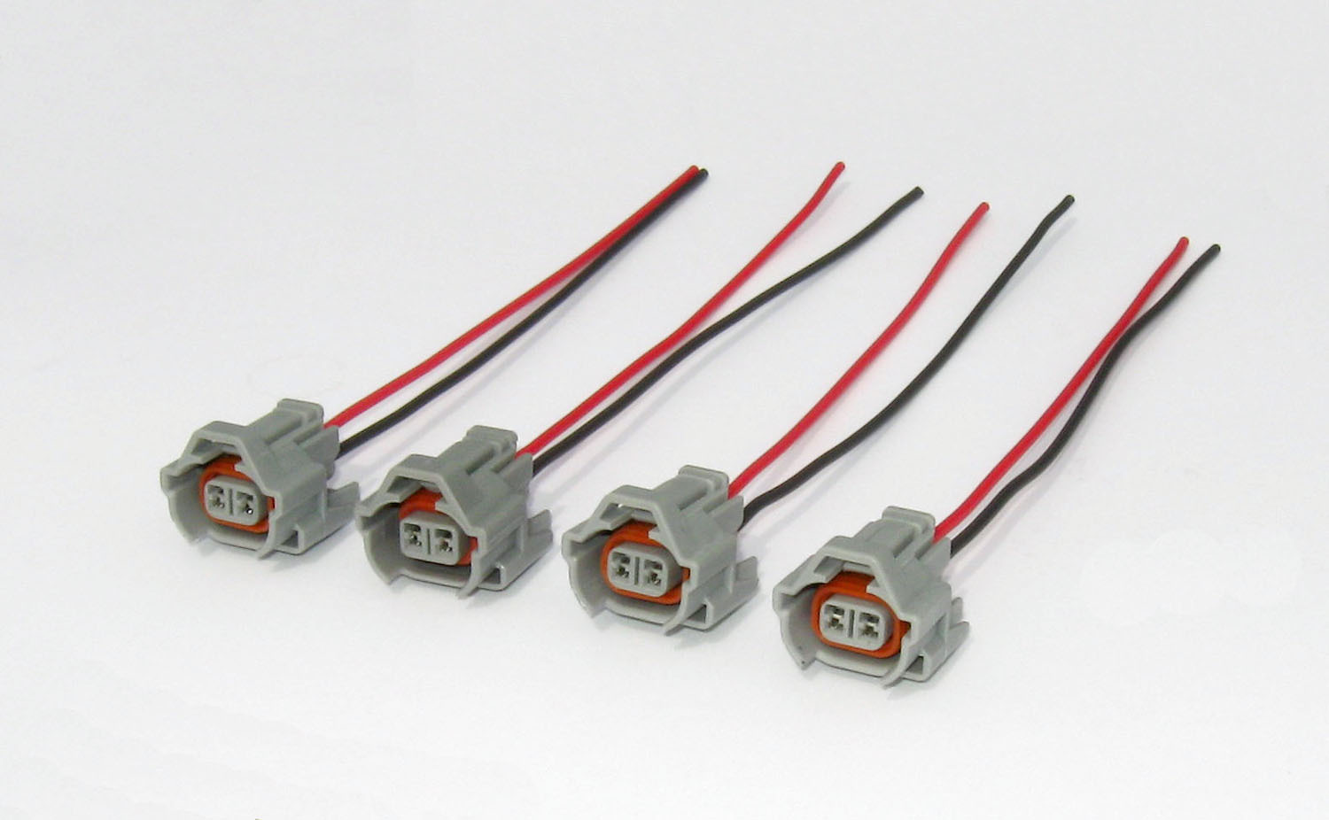 Set of 4 Denso Fuel Injector Connectors with wires for Mazda Subaru