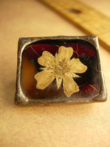  ANtique Mourning brooch  Victorian  flower token of love - $65.00