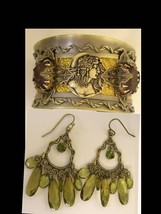 Egyptian bohemian purple rhinestone gothic bracelet and chandelier earrings - $145.00