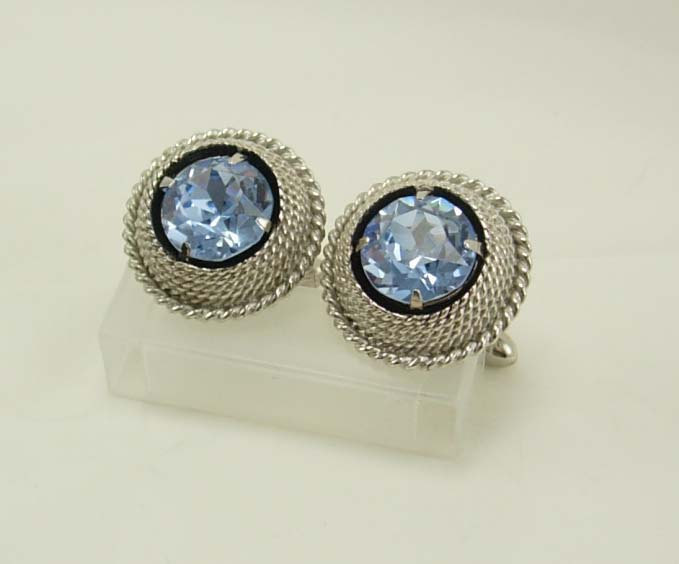 Vintage Light Blue Cufflinks Rhinestones Wedding Birthday Birthstone ...