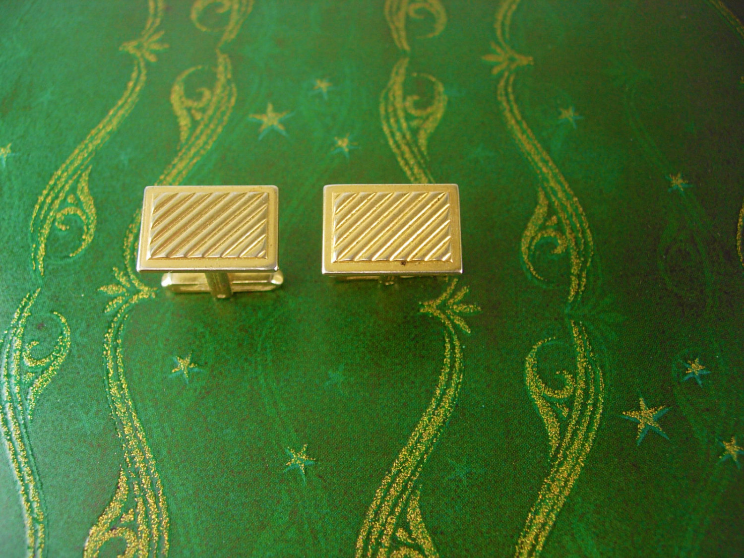 Hickok USA Vintage Cufflinks Gold Filled Radiator Grill Design Business