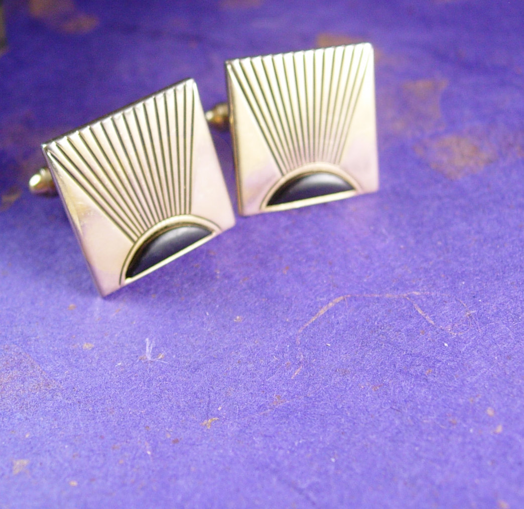 Formal Art Deco Cufflinks Vintage Gold Ertu00 Era Artist Cuff Accessory ...