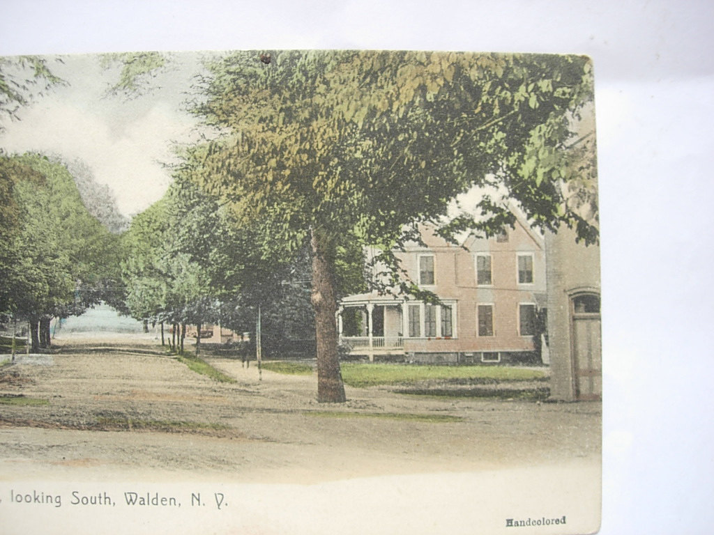 Vintage Antique Street Scene Postcard of Church Street, Walden New York
