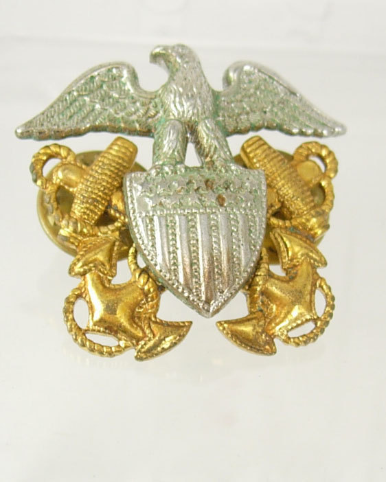 Large Vintage US Navy Tie Tac hat pin Lapel Pin Military Veteran Eagle